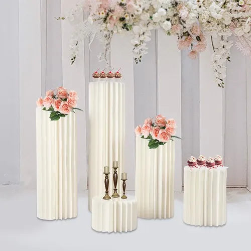 Wedding Centerpieces Cardboard Vases 5 Set of Flower Vase Flowers Stand for Party Tables Decorations Cardboard Column Vases