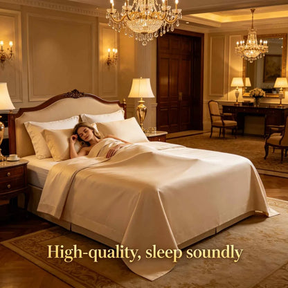 4-Piece Queen Luxury Cooling Bed Sheet Set – 4000-Thread-Count Soft Fabric, 15-Inch Deep Pocket Fitted Sheet + 2 Pillowcases, Silver Ion Infused for Fresh Feel, Lightweight & Breathable Design Ideal for Warm Nights and Seas