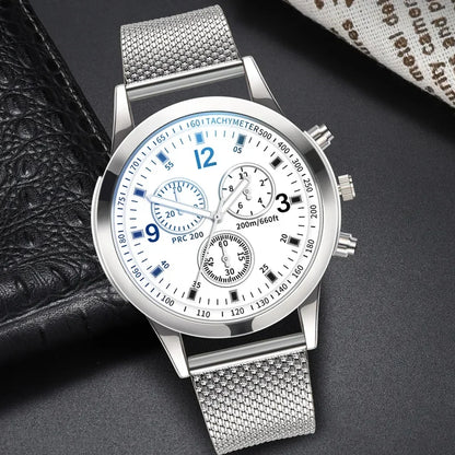 Luxury Quartz Watch for Men Stainless Steel Dial Casual Quartz Wristwatches Bracele Watch Relogio Masculino Часы Мужские