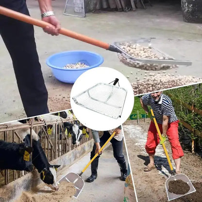 Garden Sifter for Soil Sturdy Stainless Steel Soil Sieve with Easy Grip Handle Ergonomic Portable Farm Shovel Multifunctional