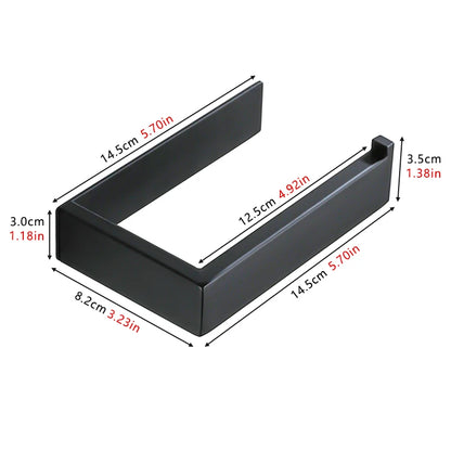 Self Adhesive Toilet Paper Holder Black Matt Stainless Steel Square Tissue Holder For Bathroom Storage Wc Accessories No Drill