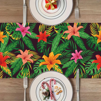 Hawaiian Garland Table Runner Hawaii Luau Tropical Party Decor Kids Favors Tableware ALOHA Summer Beach Birthday Party Supplies