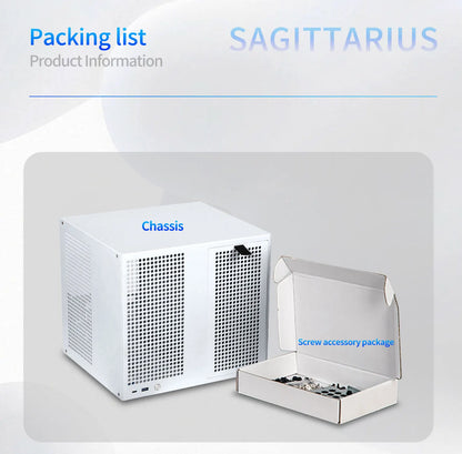 Sagittarius 8-bay NAS Computer Chassis with ATX Power Supply, MATX Motherboard, Full-height PCIE, 21.8L