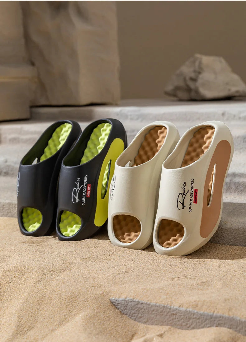 Men Leisure Slippers Women Summer House Shoes Soft EVA Anti-slip Couples Indoor Beach Slides Female Male Outdoor Street Sandals