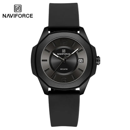 NAVIFORCE NF7107 Watch for Women Silicone Strap Classic Fashion 5ATM Waterproof Ladies Elegant Watch
