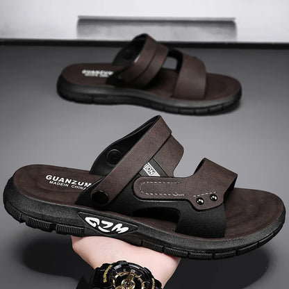 High Quality Men Sandals Summer Slip on Casual Slippers Lightweight Beach Sandals Comfortable Casual Shoes Retro Roman Sandals