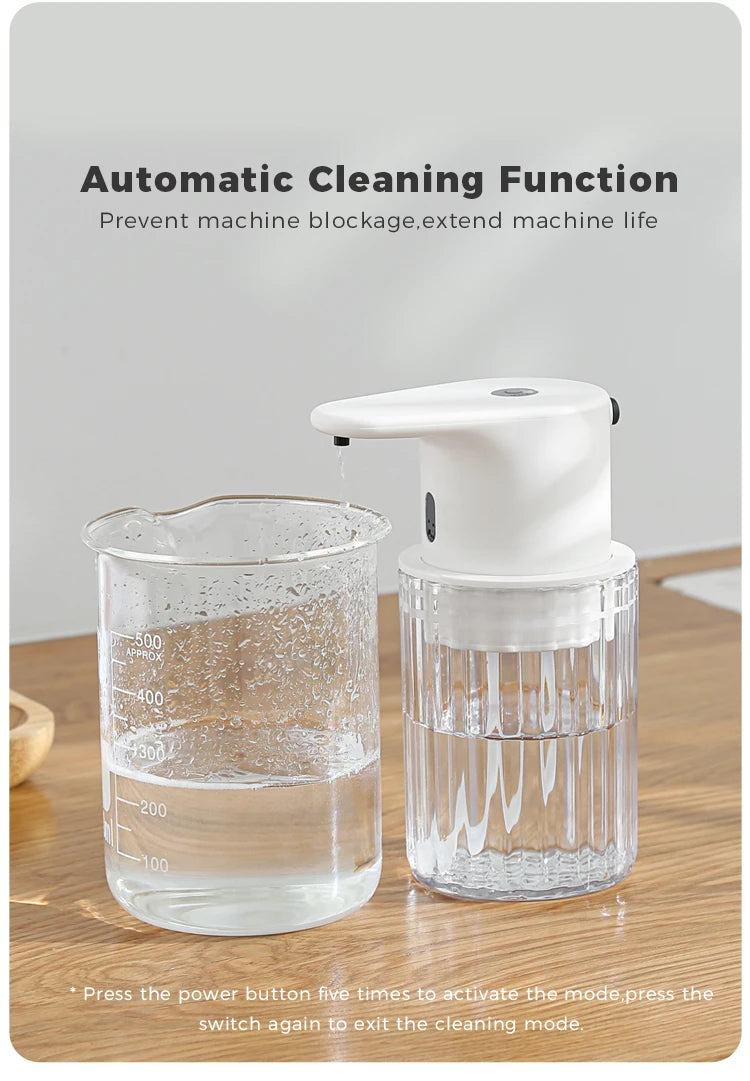 Kitchen 300ml Automatic Liquid Soap Dispenser USB Rechargeable Touchless Hand High Capacity Detergent Bathroom Dispenser