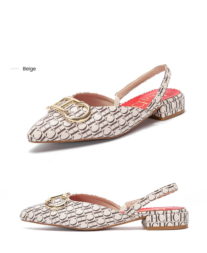 Exquisite Workmanship New Women's Low-heeled Single Shoes Fashion Simple Letters Print Versatile Women's Sandals