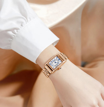 SANDA Top Fashion 1116 Women's Watch Elegant Design Rectangular Dial Waterproof Quartz Movement Business Women's Quartz Watch