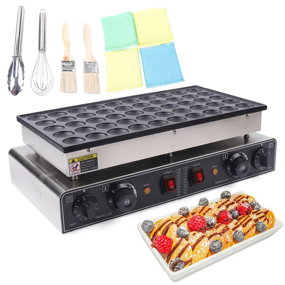 50-hole Muffin Making Machine, 1800W Nonstick Electric Muffin Maker, Mini Dutch Pancake Baker Maker Iron Machine