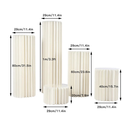 Wedding Centerpieces Cardboard Vases 5 Set of Flower Vase Flowers Stand for Party Tables Decorations Cardboard Column Vases