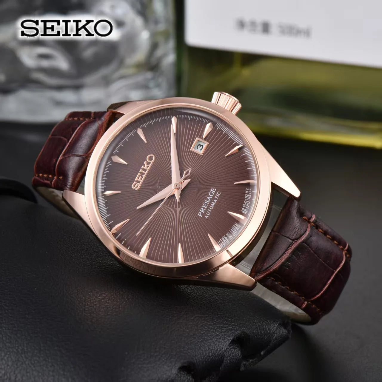 Seiko Business Leisure Machinery Watch Fashion Simple Calendar High quality Leather Strap Men's Women's Boutique Couple Watch