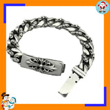 Chunky Cross Cuban-Link Bracelet