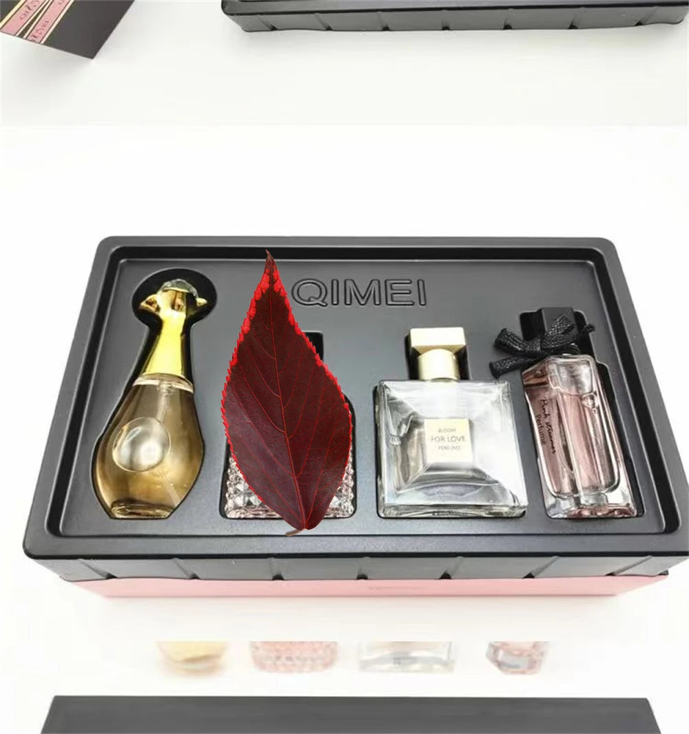 Luxury Brand Perfume Women Eau De Parfum Femme Gift Box 4Pcs Set 100ml Perfumes De Mujer Fresh Natural Floral Fruity Scent Spray