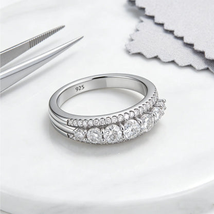 Newshe Luxury Moissanite Wedding Rings for Women Original 925 Sterling Silver Eternity Band Engagement Ring Fine Jewelry