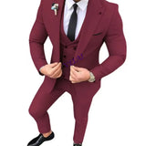 Men's Olive Green Three-Piece Suit — view 11