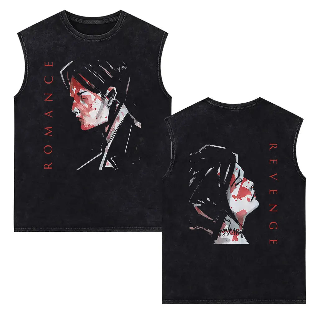 My Chemical Romance Vintage Washed Tank Tops Three Cheers for Sweet Revenge Sleeveless Vest Men Retro Punk Emo Rock Band T-shirt