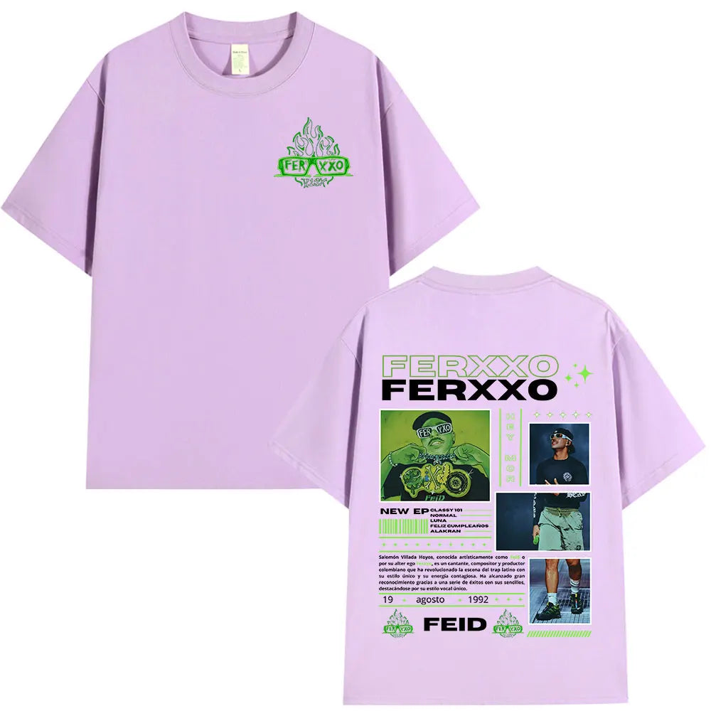 Rapper Feid Ferxxo T-shirt Mens Women Clothing Fashion Hip Hop T-shirts Cotton Casual Comfort Short Sleeve Tee Shirt Streetwear