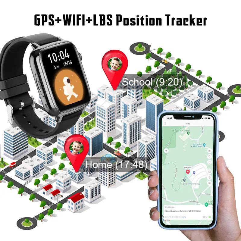 Wonlex KT34 Children's Smart Watch 4G WiFi Video Call Kids Watch GPS Tracker Google Store APP Download Kids SmartWatch WhatsApp
