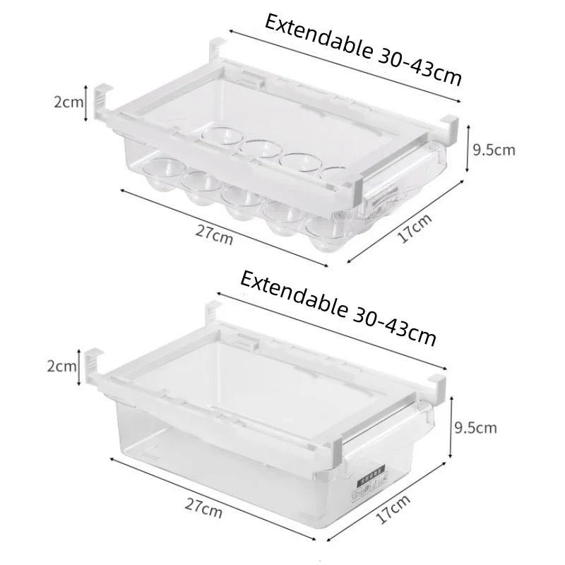 Transparent Refrigerator Drawer Under-shelf Storage Box Fruit Vegetable Egg Preservation Organizer Kitchen Container