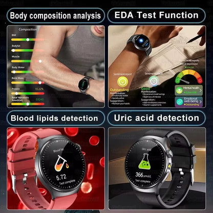 2026 New Accurate Diagnosis ECG Smart Watch Body Fat Blood oxygen BP Health Sport HD AMOLED Screen call Smart watch Men women