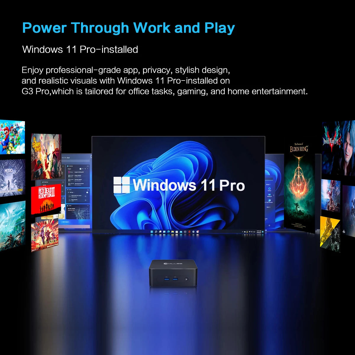 MLLSE  Mini PC M2 Plus Intel Celeron 5205U Processor 8GB RAM 256GB ROM WiFi 5 BT4.2 Windows 11 Pro Desktop Computer