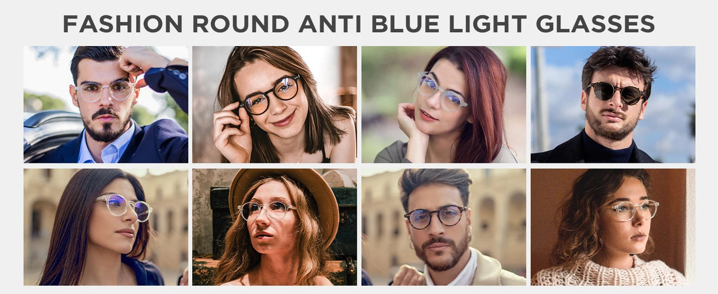 ZENOTTIC Retro Small Round Prescription Glasses Circular Progressive Eyewear Photochromic Optical Eyeglasses for Women Men
