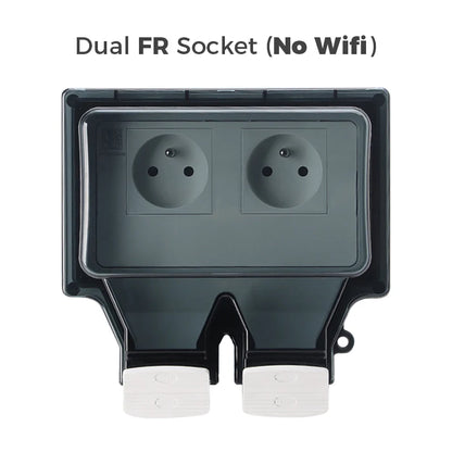 Avoir Tuya Power Socket IP66 Outdoor Wifi Smart Waterproof Socket Box Smart FR Wall Plug Socket With Timer Home Appliance 220V