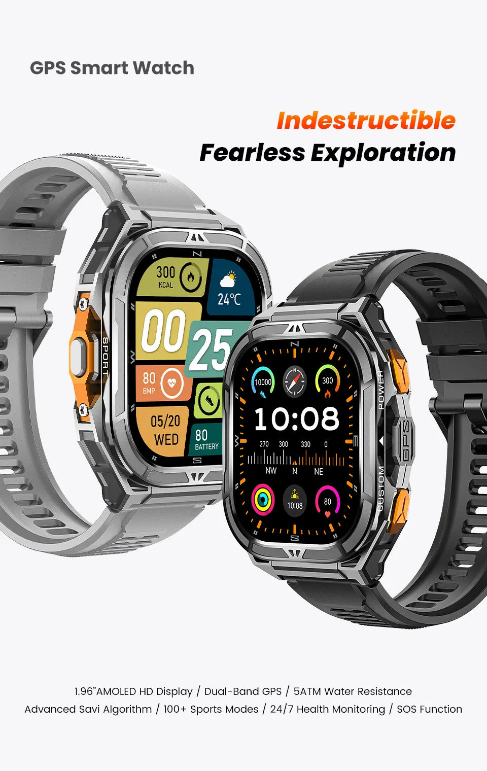 New For XIAOMI Sport Wristband Built-in GPS&Compass BT Call Smartwatch Altimeter Health Monitoring 3ATM Waterproof Swim Watches