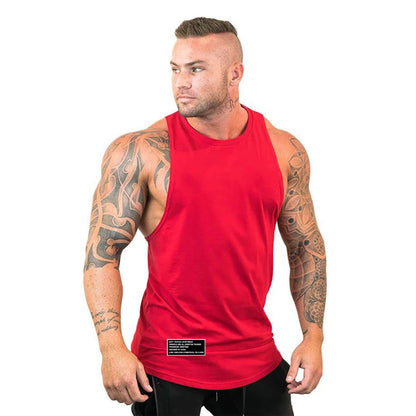 Newest Loose Men's Running Sport Vest Cotton Breathable Workout T-shirt Gym Bodybuilding Fitness Sleeveless Training Tank Tops