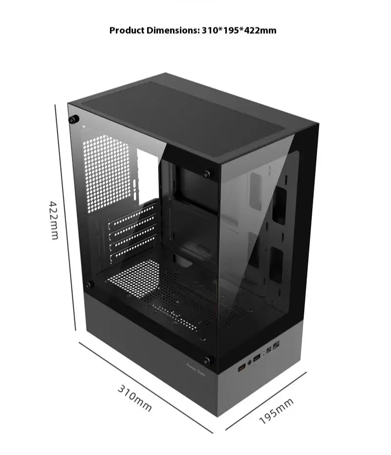 Power Train Illusionary Realm Computer Case M-ATX ITX Seaview Room Side Transparent Desktop Chassis Support 240 Water Cooler