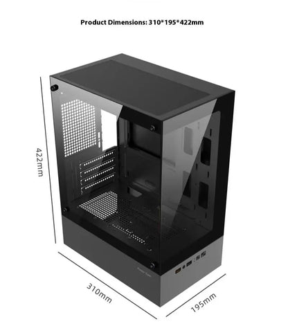 Power Train Illusionary Realm Computer Case M-ATX ITX Seaview Room Side Transparent Desktop Chassis Support 240 Water Cooler