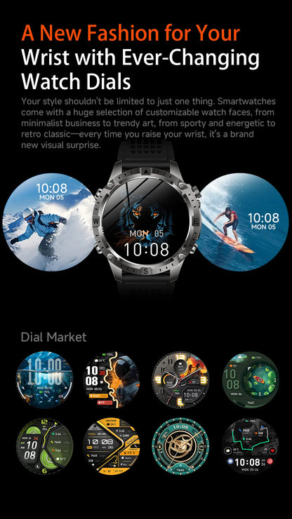 New Outdoor GPS Offline Map Smart Watch Men 3ATM Waterproof 170+ Sports LED Compass Altimeter AMOLED Bluetooth Call Smartwatch