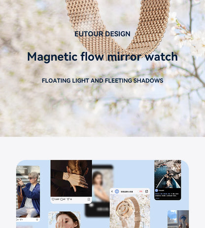 Eutour New Original Magnetic Rose Gold Trend Women's Watches Female Student Quartz Watch Simple Fashion Women's Watches