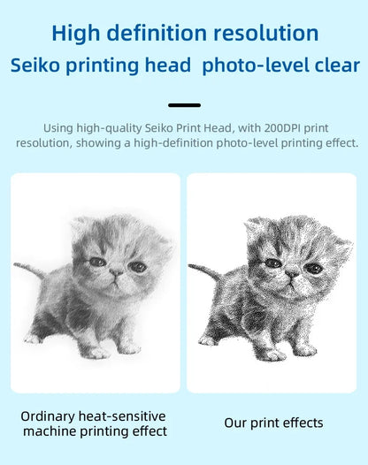 Mini CAT portable thermal printer print photo pocket thermal label printer 58mm printing wireless Bluetooth Android iOS printers