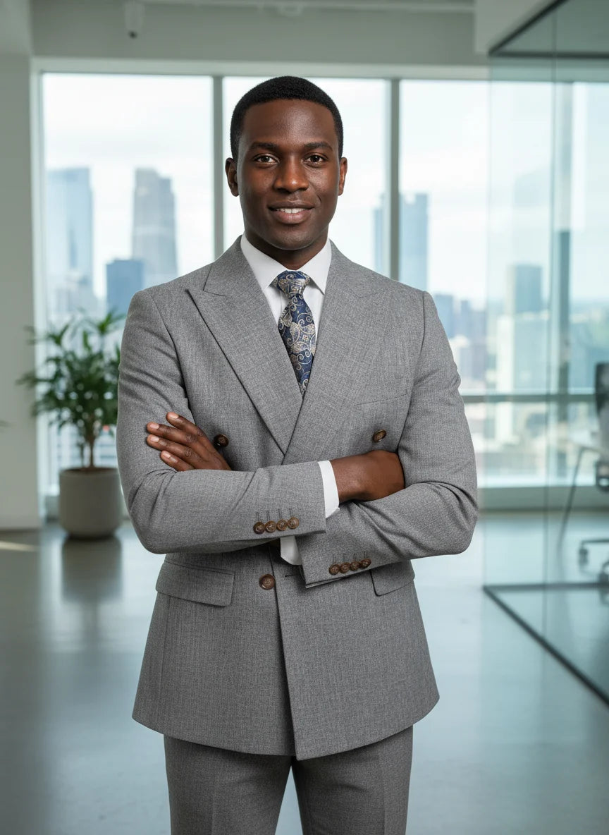 ST Cassy dark blue high quality luxury men's suit 2 piece set wedding groom suit for Men Stylish Business office suit