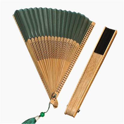 New Bamboo Folding Fan Chinese StyleFan Classical Carving Craft Fans Portable Summer Female Dance Hand Held Fan Gift Home Decor