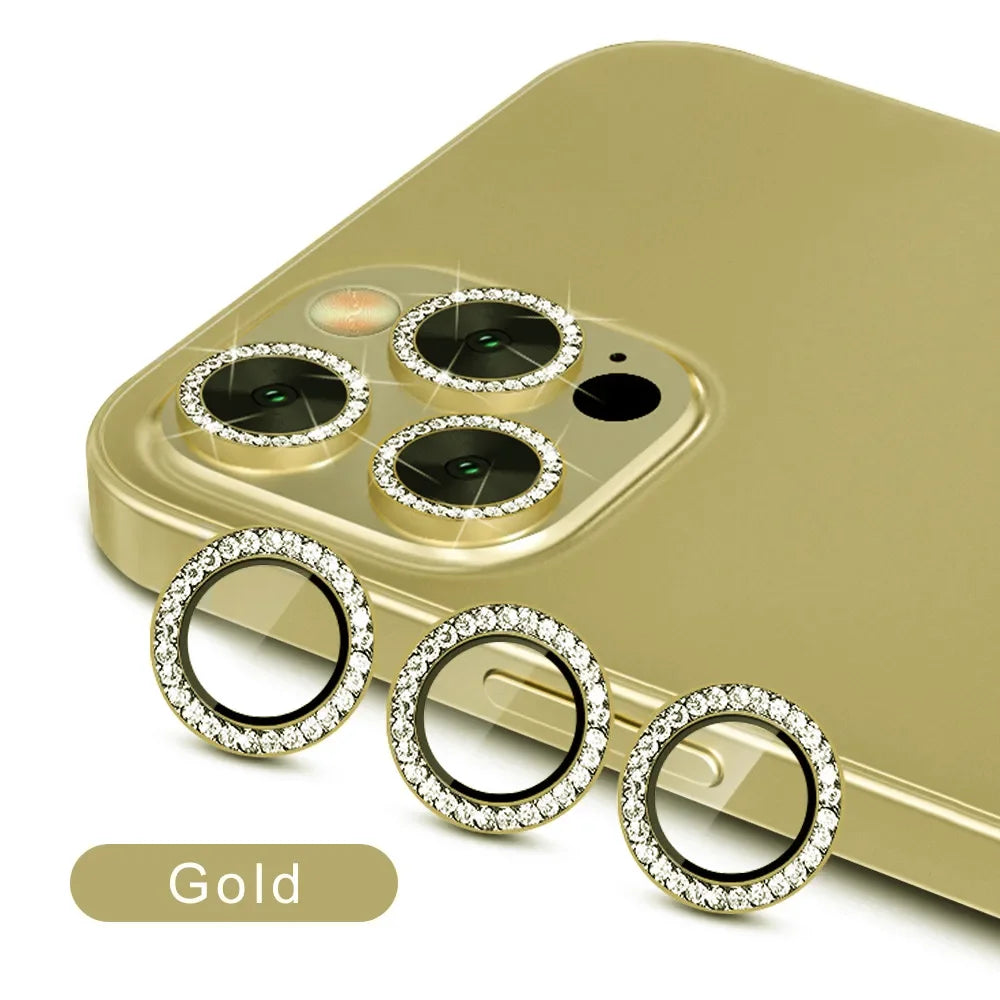 9D Diamond Lens Protector For iPhone 17 Pro Max Air Camera Tempered Glass Compatible with iPhone 14 15 16 Pro Max Ring Cover Cas