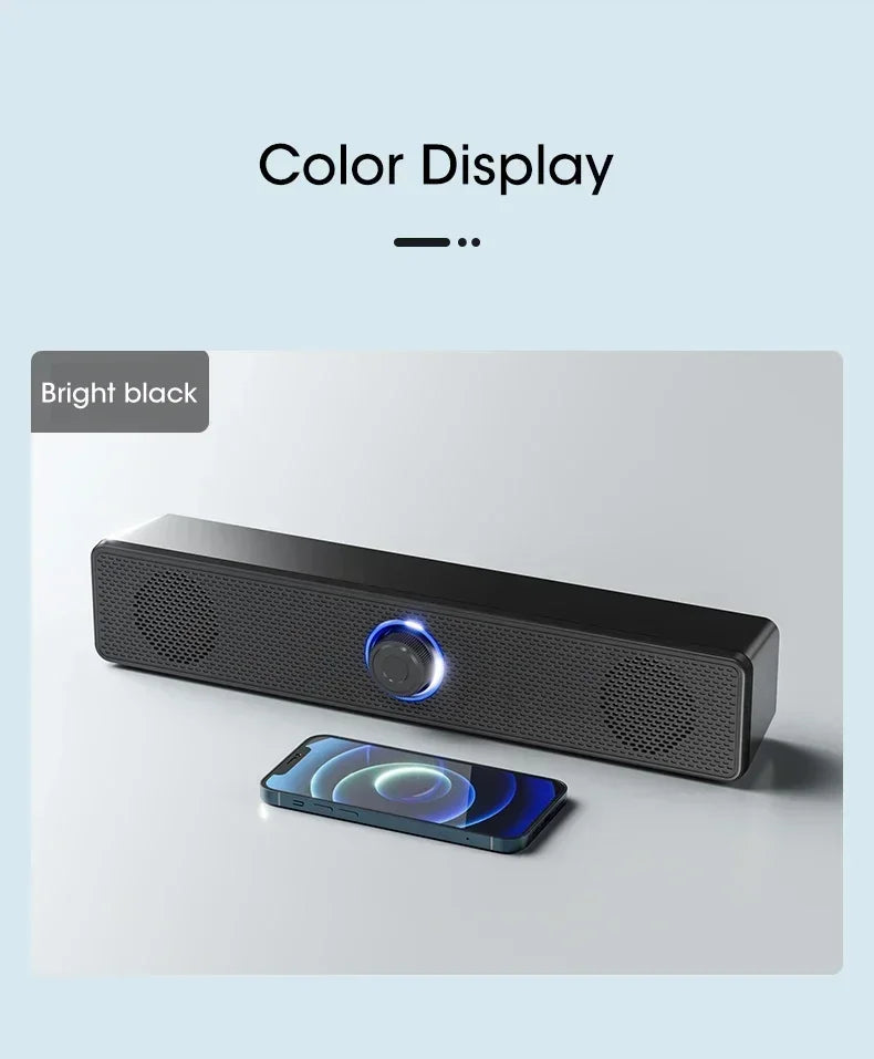 Wireless Soundbar for TV, Desk Audio Player & Home Theater Speaker for Movies, Music, Sports, Apartment & Living Room Use