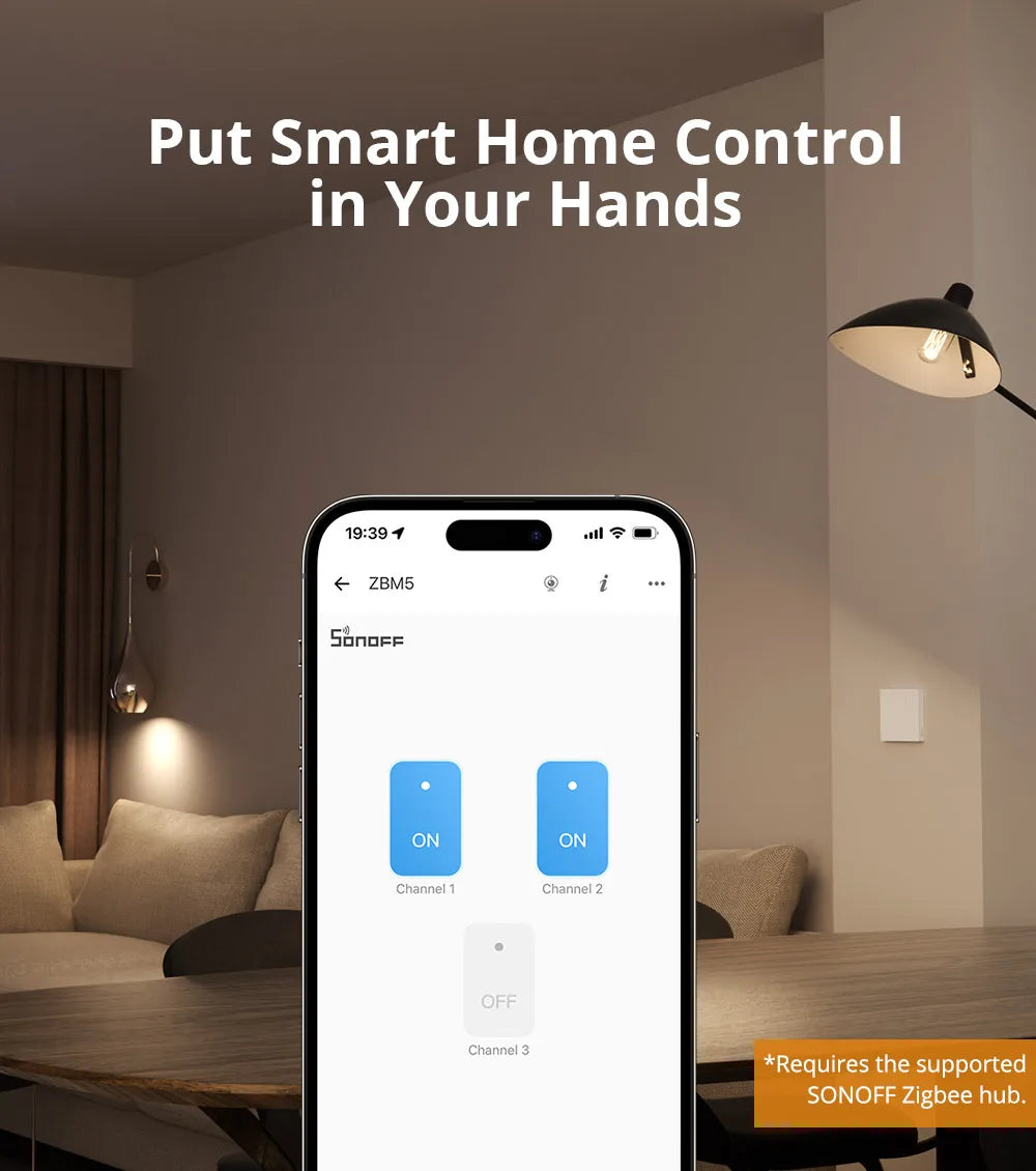 SONOFF ZBM5 80/86 Type Zigbee Smart Wall Switch Supports No Neutral and Neutral Wire Detach Relay Mode Works with Home Assistant