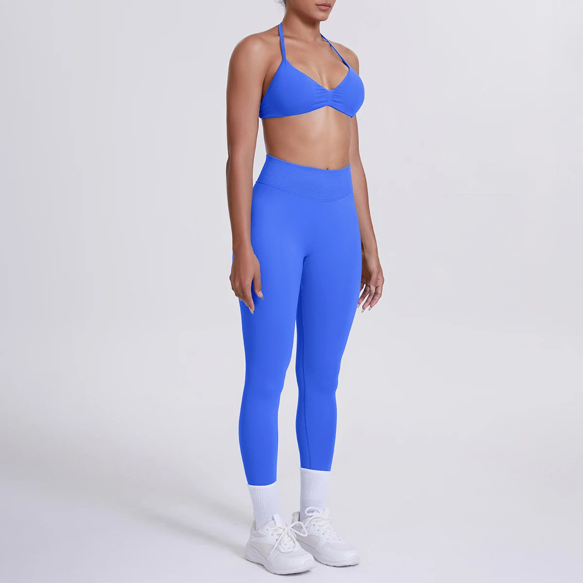 Women 2pcs Patchwork Sport Yoga Suit Training Sleeveless Sport Gym Tops Tummy Control Slimming Booty Leggings Yoga Suit Sports