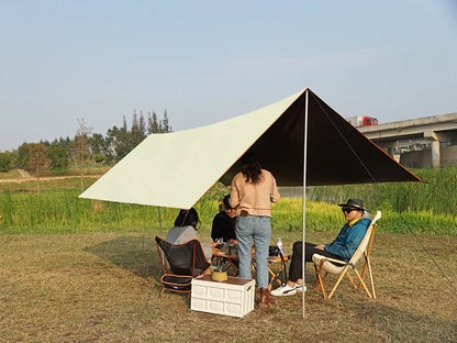 Black Coating Tarp Block 99% UV Ourdoor Camping Waterproof Sun Shelter 3x3 3x4 3x5 Black Coated Beach Sunshade Canopy