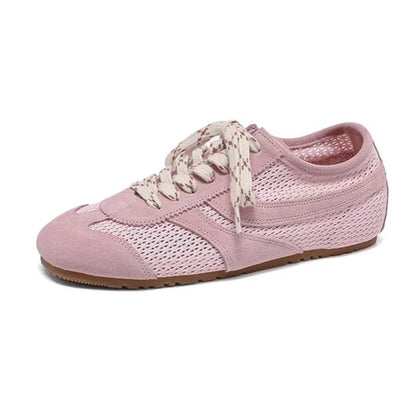 AIYUQI Mesh German Training Shoes Women 2026 New Summer Sneakers Women Retro Genuine Leather Casual Lace-up Sneakers Women