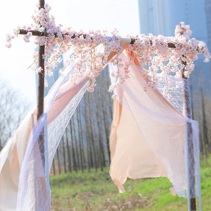 8pcs 1.8M Artificial Cherry Blossom Flower Vines Faux Flowers Outdoors Hanging Silk Flowers Garland for Wedding Party Home Decor