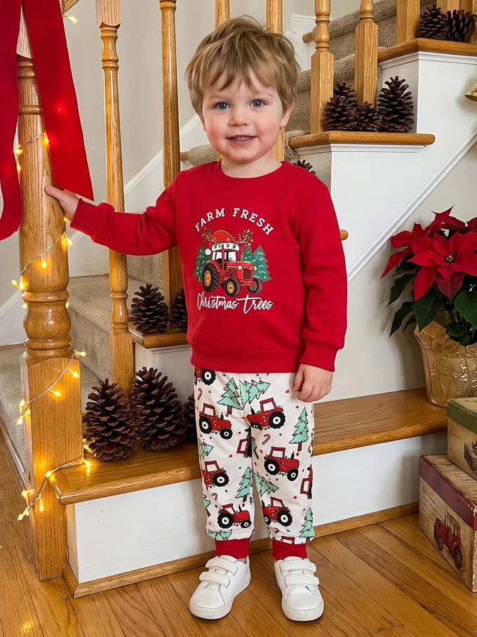 Christmas Tractor Sweatshirt & Pants Set — product image