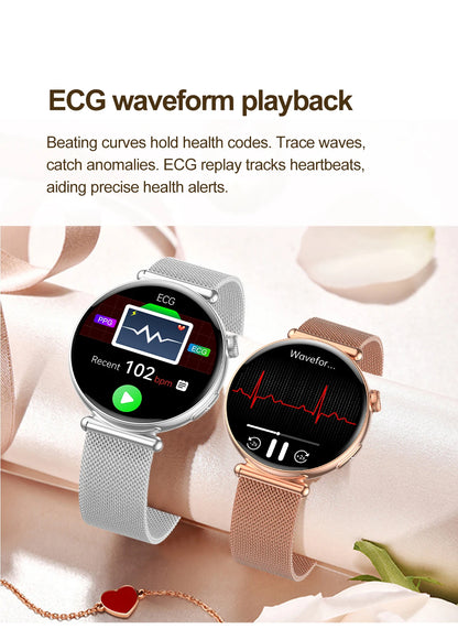 2026 New Women AI Smart Diagnosis Smart Watch HRV+ECG Uric Acid Blood Oxygen Health Monitor IP68 Waterproof Sports Smartwatches