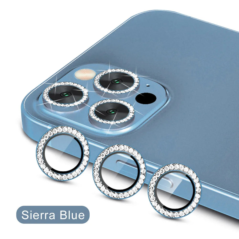 9D Diamond Lens Protector For iPhone 17 Pro Max Air Camera Tempered Glass Compatible with iPhone 14 15 16 Pro Max Ring Cover Cas