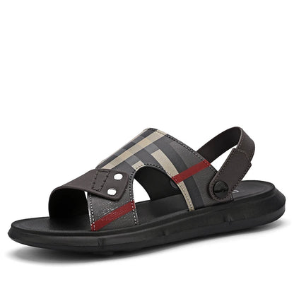 Sandals Men's 2025 New Summer Casual Beach Shoes Indoor and Outdoor Wear Two-Wear Lightweight One-Line Sandals