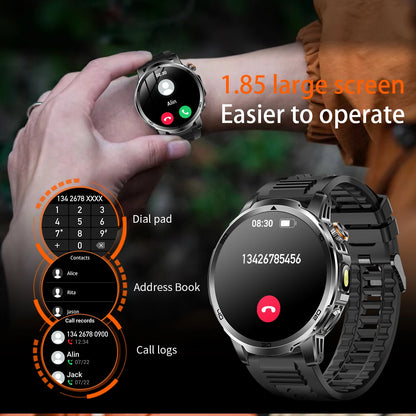 2026 New  Outdoor Smart Watch 1.85inch AMOLED 1000mAh Large Battery 5ATM Waterproof Voice Call Sports Men Fitness Bracelet
