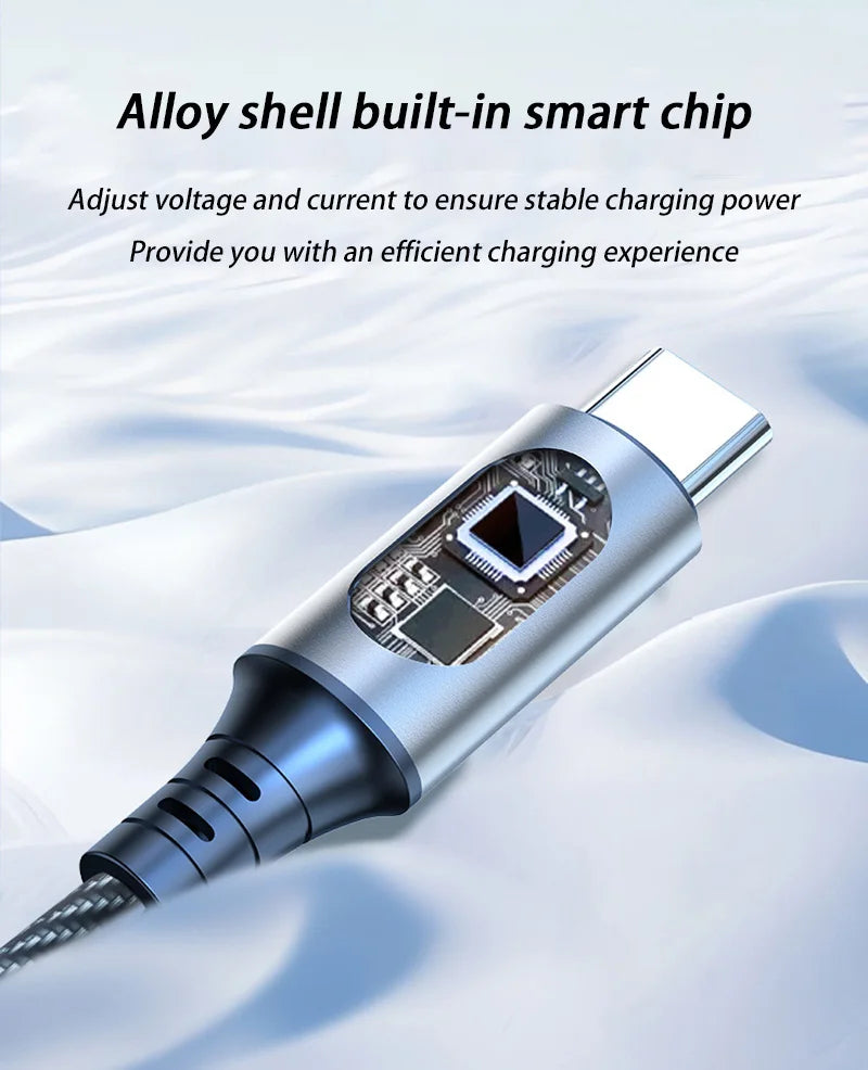 120W Dual USB C Digital Display Cable PD Fast Charging USB Type C to Type-C Cable For iPhone 17 Pro Max Plus Xiaomi Macbook iPad